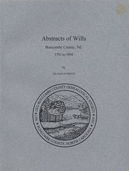 Buncombe Co NC Wills Abstracts Index 1792-1904 North Carolina Genealogy