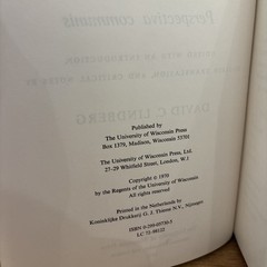 JOHN PECHAM AND THE SCIENCE OF OPTICS: PERSPECTIVA By John Peckham & David C.