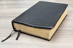 1990 Wesley Bible Personal Study NKJV Black GENUINE LEATHER Nelson 986 Red Lettr