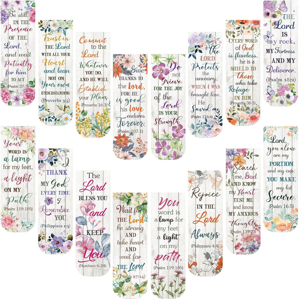 48 Pcs Bible Verse Magnetic Christian Bookmarks, 0.8X4.7In Inspirational Scriptu
