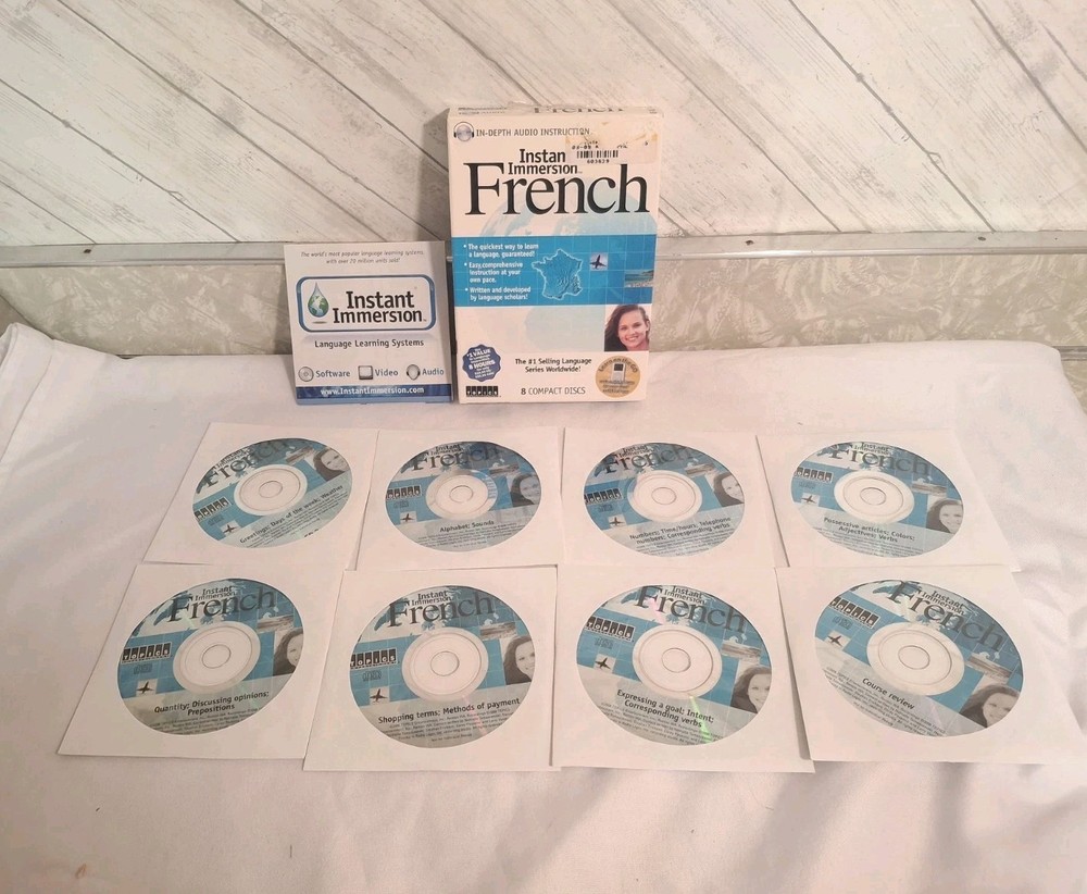 Instant Immersion French by Topics Entertainment 8-Disc CD-ROM Set Excellent