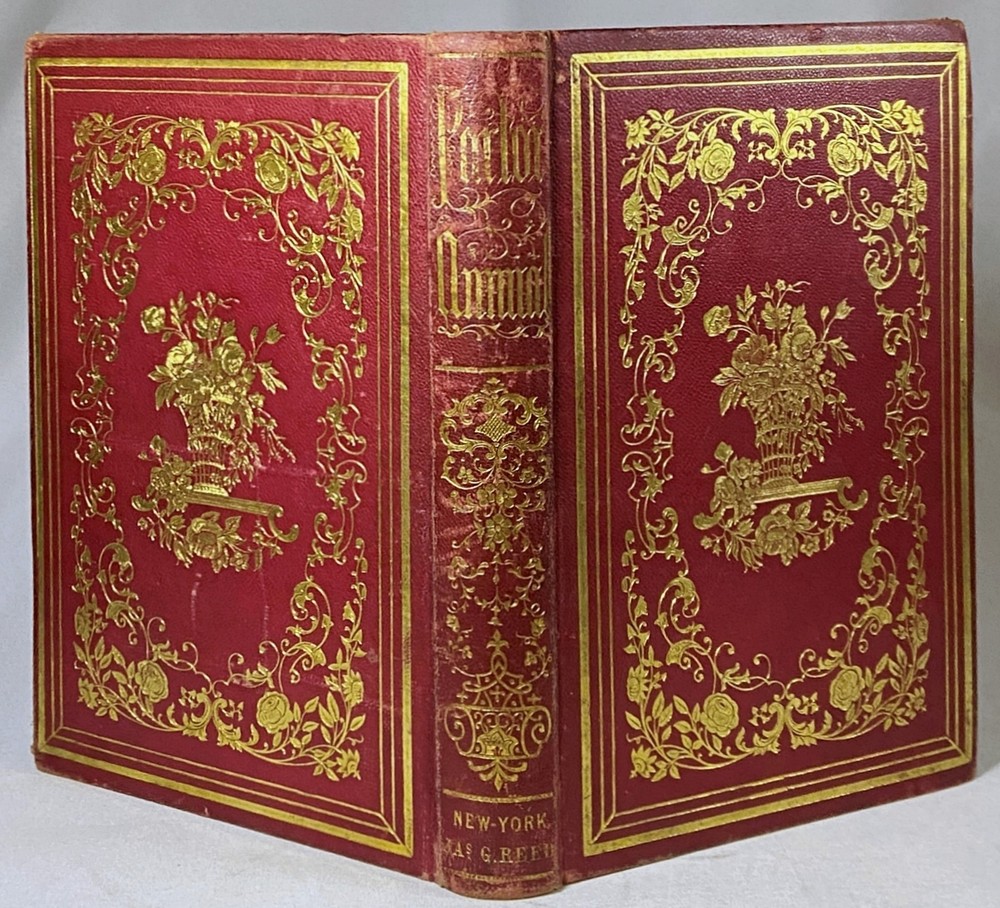 THE LADIES WREATH Antique Victorian Gift Book COLOR PLATES Fine Leather Binding