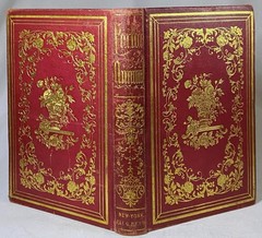 THE LADIES WREATH Antique Victorian Gift Book COLOR PLATES Fine Leather Binding