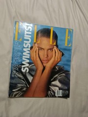 ELLE Magazine May 1990 Emma Sjoberg Cover DAVID BOWIE Swimsuits Couture Fashion