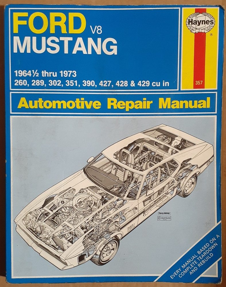 Haynes Ford Mustang V8 260/289/302/351/427/482/429 1964 1/2-1973 Repair Manual