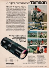 Tamron – 70-210mm Lens – Original Magazine Ad –
