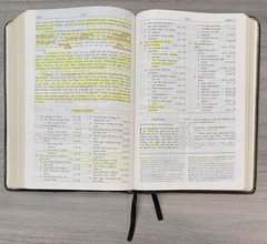 1990 Wesley Bible Personal Study NKJV Black GENUINE LEATHER Nelson 986 Red Lettr