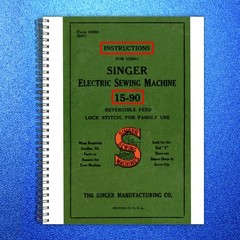 SINGER 15-90 Sewing Machine Instruction Manual – WIRE BOUND – PROTECTIVE COVERS