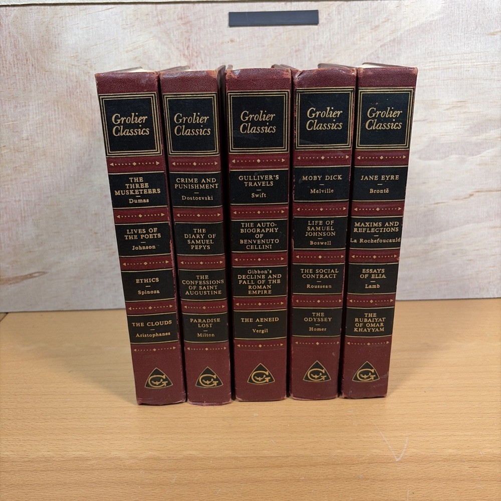 Hardcover Grolier Classics 20 Books in 5 Volumes (1955-1957) VTG