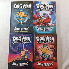 Lot of 4 Dog Man Books Hardcover Dav Pilkey Scholastic, Preowned