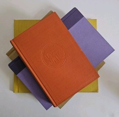 Vintage Books Lot of 4 for Staging Props Home Decor Orange Yellow Purple Beige