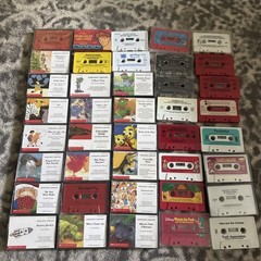 40~Vintage Scholastic Disney book On Cassette Tape Audio Lot of Audiobooks Songs
