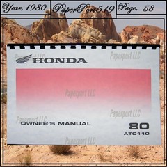 1980 Honda ATC110 Owner’s Manual 58 Pages