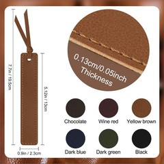 Leather Bookmark for Reading Hand Stitched Retro Book Lover Gift 6 Pack