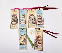 Bookmarks-Bakery-Cakes-Patisserie-Journal-Linen Cardstock-Set of 6