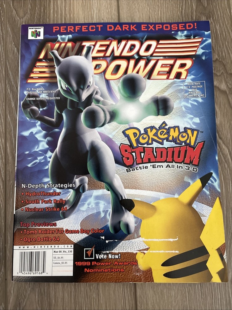 Nintendo Power Magazine Issue Volume #130 Pokémon Stadium Poster Comic Mar 2000