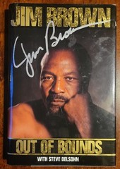 Signed 1989 Jim Brown Book Out of Bounds Hardcover First Edition Football HOF
