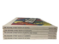 Vintage Sesame Street Book of Letters Numbers Puzzles Shapes People Lot of 5