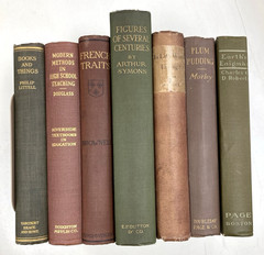 Lot of 7 Books GREENS/BROWNS Staging Display Decor Old Antique Vintage