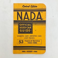 NADA Official Used Car Guide August Auto Valuation Paperback Book NADA 1986
