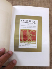 A HISTORY OF PI KAPPA ALPHA FRATERNITY 1968 HB DJ HART BLOUNT 511 PAGES SPARKMAN