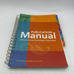 Publication Manual of the American Psychological Association Seventh Edition
