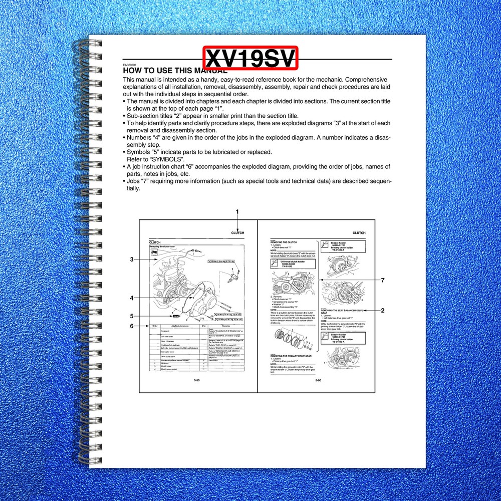 YAMAHA XV19SV Service Manual 2006 To 2009 – BOUND – COVERS – XL FOLDOUT PAGES