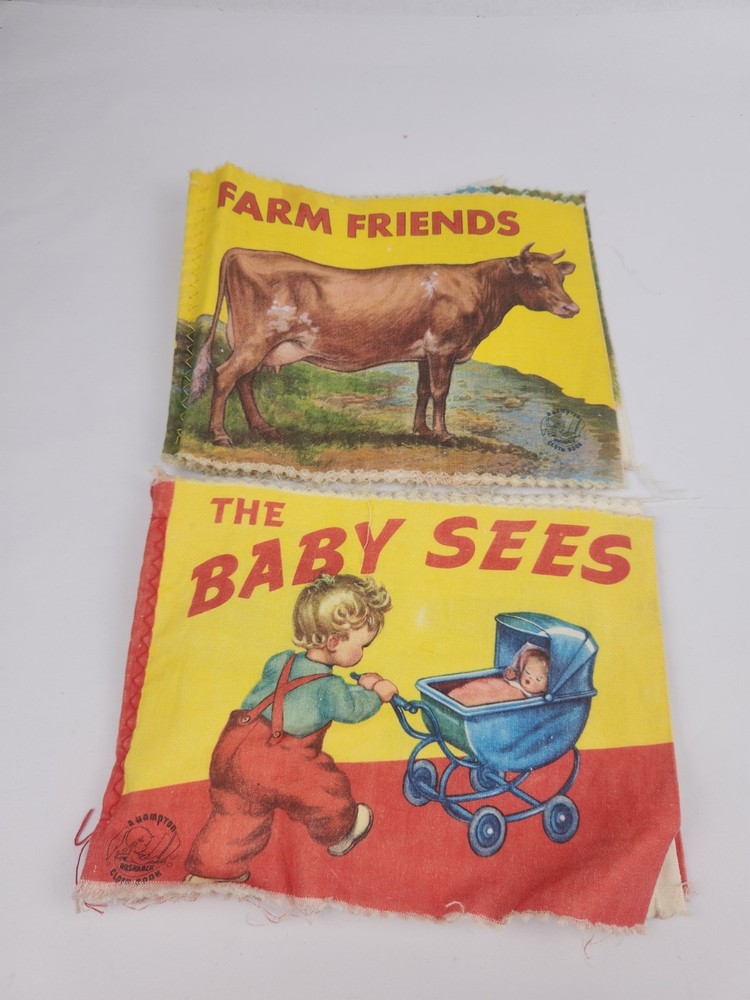 Lot Of 2 Vintage Hampton Cloth Books Farm Friends & The Baby Sees