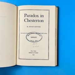 Paradox in Chesterton by Hugh Kenner – 1947 Literary Criticism, McLuhan Intro
