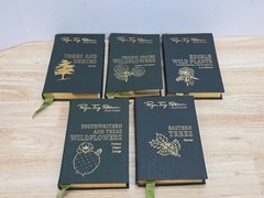 Lot of 5 Roger Tory Peterson Field Guides Leather Easton Press Plants & Trees