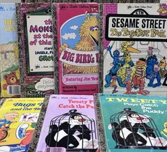 Huge Lot of 72 Vintage Little Golden Books Disney Sesame Street Looney Tunes