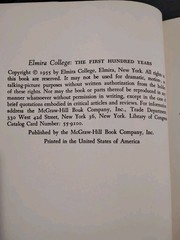 1955 / Elmira College The First Hundred Years / Centennial / W. Charles Barber