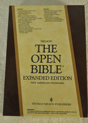 The Open Bible Expanded Edition NASB Brown Genuine Leather RL 1985 Nelson 976BR