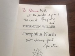 Signed Thornton Wilder First Edition Book Theophilus North 1973