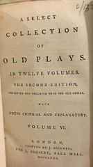 A Select Collection of Old Plays in Twelve Volumes Dodsley Robert 1 4 5 6 11
