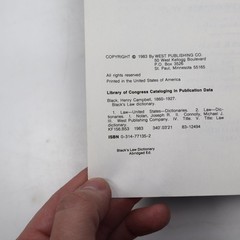 Black’s Law Dictionary Henry Campbell Black 1983 Abridged Fifth Ed Legal