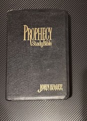 1997 Prophecy Study Bible John Hagee Ministries NKJV Black Bonded Leather