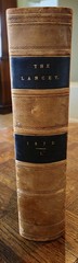 1872 Volume #1 of “The Lancet” medical journal, leather bound