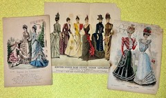 3 Antique Victorian Fashion Plates Delineator Journal des Demoiselles 1876-1898
