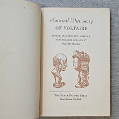 Satirical Dictionary of Voltaire Voltaire/Paul McPharlin Hardcover 1945 Illus