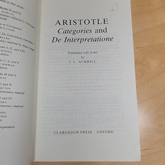 Aristotle Categories and De Interpretatione by J. L. Ackrill Clarendon Aristotle