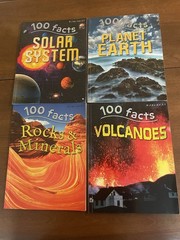Miles Kelly, 100 Facts, Kids Pbk Book Lot of 4, Earth Science Books, (LikeN)