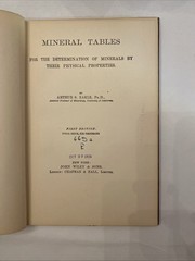 Mineral Tables Determination of Minerals by their Physical Properties Eakle 1904