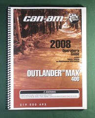 2008 Can-Am Outlander MAX 400 Owner’s Manual: 160 Pages & Protective Covers!
