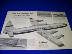 1955 LOCKHEED ELECTRA “THESE NEW LOCKHEEDS” 2-PAGE ORIGINAL SALES AD (420GG)