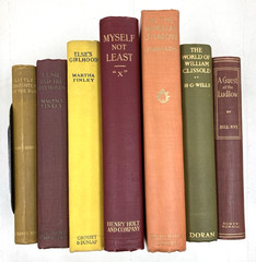 Lot of 7 Books Multicolor Cloth Staging Display Antique Old Vintage