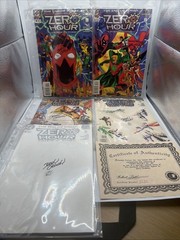 Zero Hour Crisis in Time #0-4 Set SIGNED by Jerry Ordway COA #185/500 DC 1994 NM