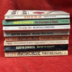 Lot Of 8 Vintage HERCULE POIROT Mysteries By Agatha Christie Halloween Party ￼