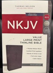NKJV Value Thinline Bible • Leathersoft Charcoal • Red Letter Edition
