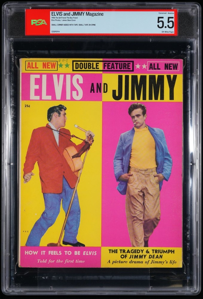 1956 Elvis PSA 5 .5 and Jimmy Magazine James Dean Music POP Culture RARE